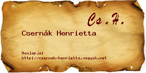 Csernák Henrietta névjegykártya