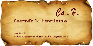 Csernák Henrietta névjegykártya