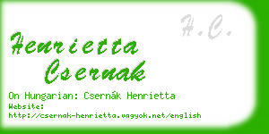 henrietta csernak business card